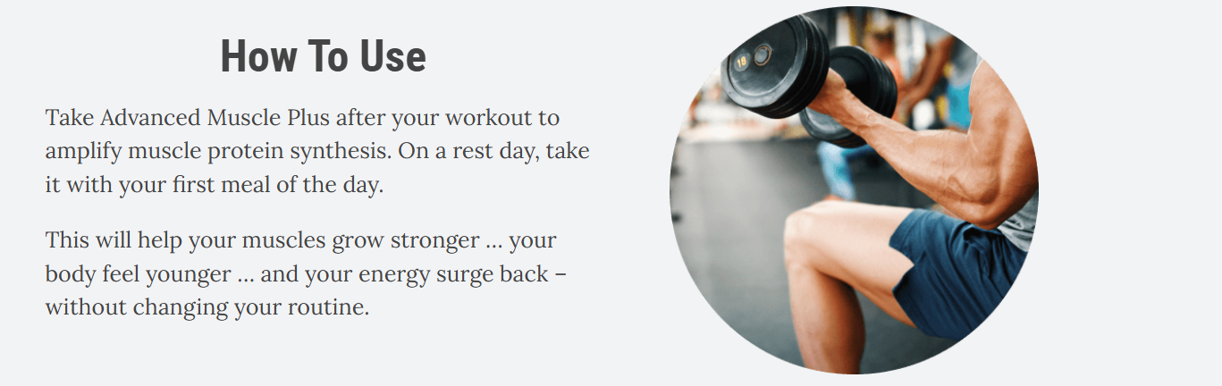 advanced muscle plus how to use